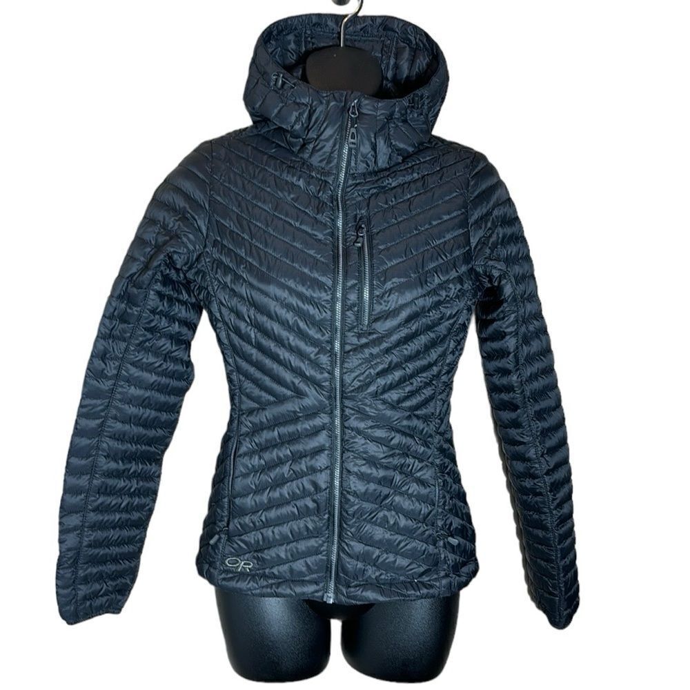 Outdoor research women’s verisimo hooded down jacket black xs Gorpcore‎